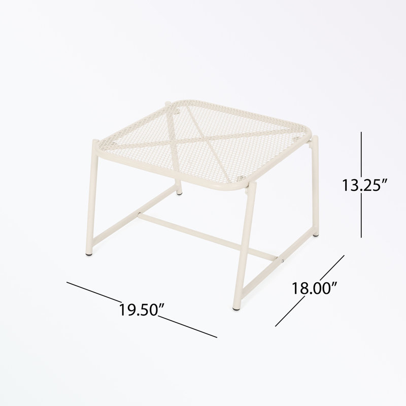 iron frame coffee table with mesh table top, Matte White