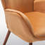 Fauteuil à oreilles de style Mid-Century moderne, fauteuil capitonné en tissu de polyester avec pieds évasés en bois massif pour le bureau de la chambre à coucher et du salon-133095074-133095078