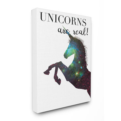 " Galaxy Print Unicorns Are Real " Graphic Art Print
