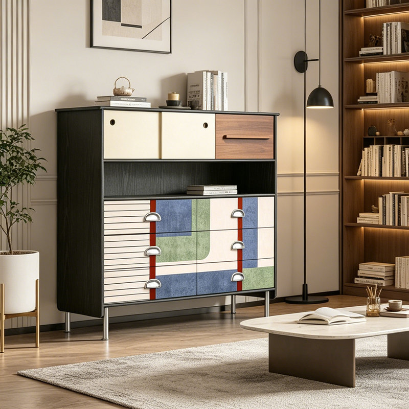 Buffet décoratif style rétro minimaliste français