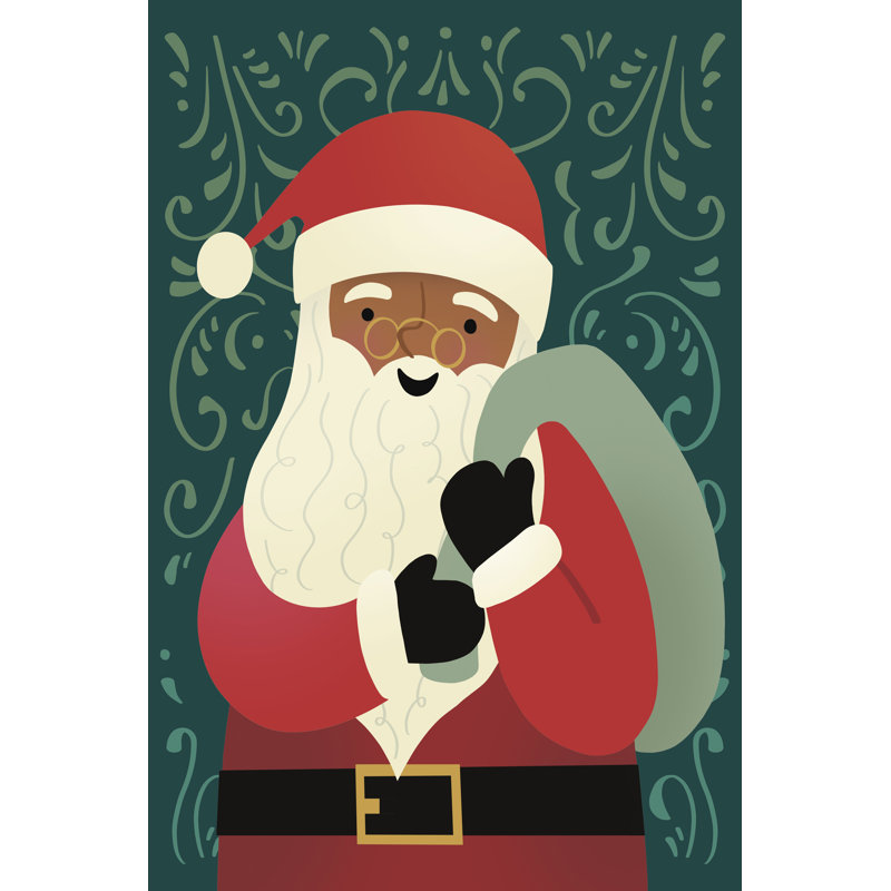 Tamaru Happy Santa Illustration Ll by Victoria Barnes - Wrapped Canvas Print, 122 cm H x 81 cm W