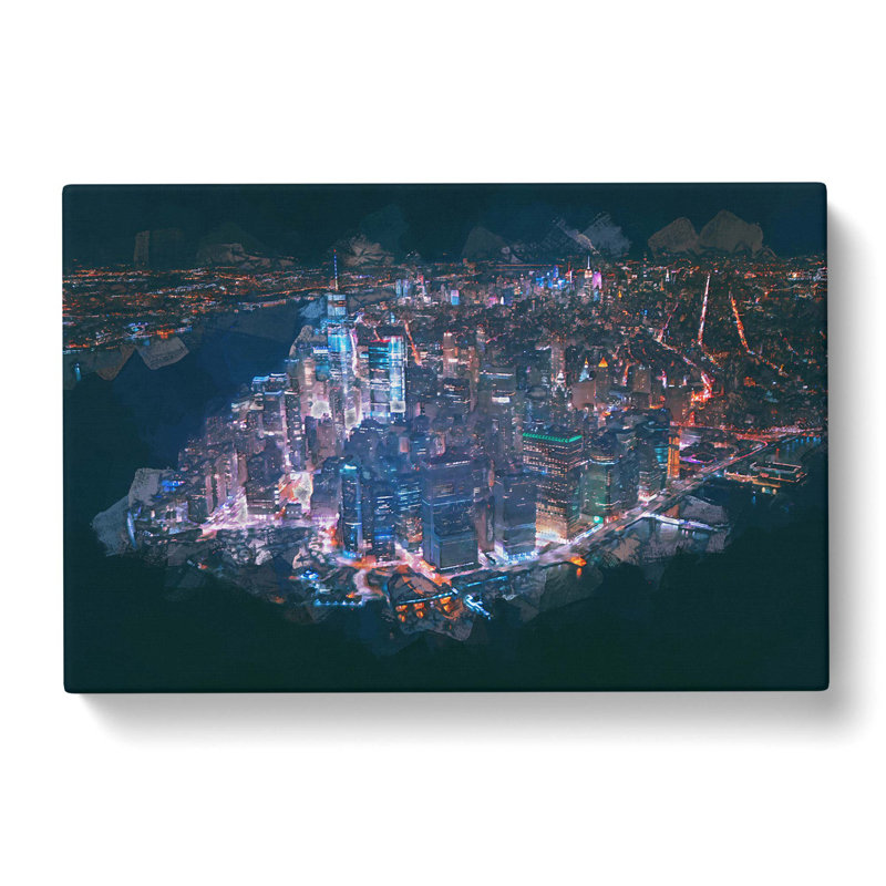 The Lights Of New York City In Abstract - Wrapped Canvas Print, 35cm H x 50cm W x 3cm D