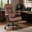 Fauteuil d'appoint inclinable à 135° avec dossier haut en similicuir, repose-pieds rétractable, pivot à 360°, hauteur réglable et capacité de charge de 181 kg (400 lb).-1270882155