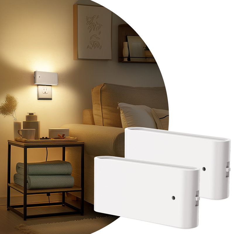 Veilleuse à DEL à intensité variable avec capteur Dusk-To-Dawn [paquet de 2] - blanc doux 3000K pour chambre à coucher, couloir, cuisine