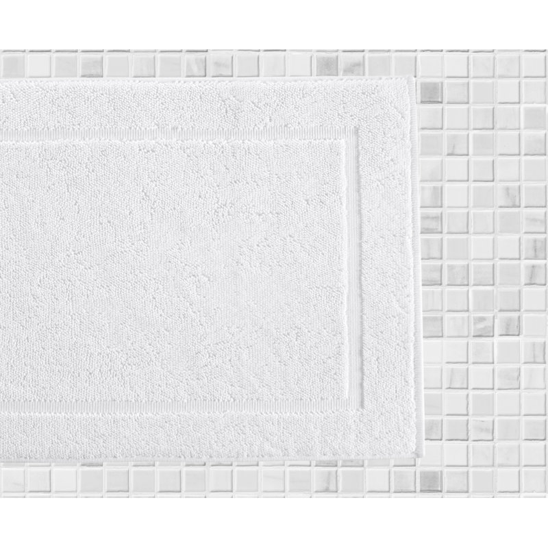 Tapis de bain de couleur unie Lerins, Blanc