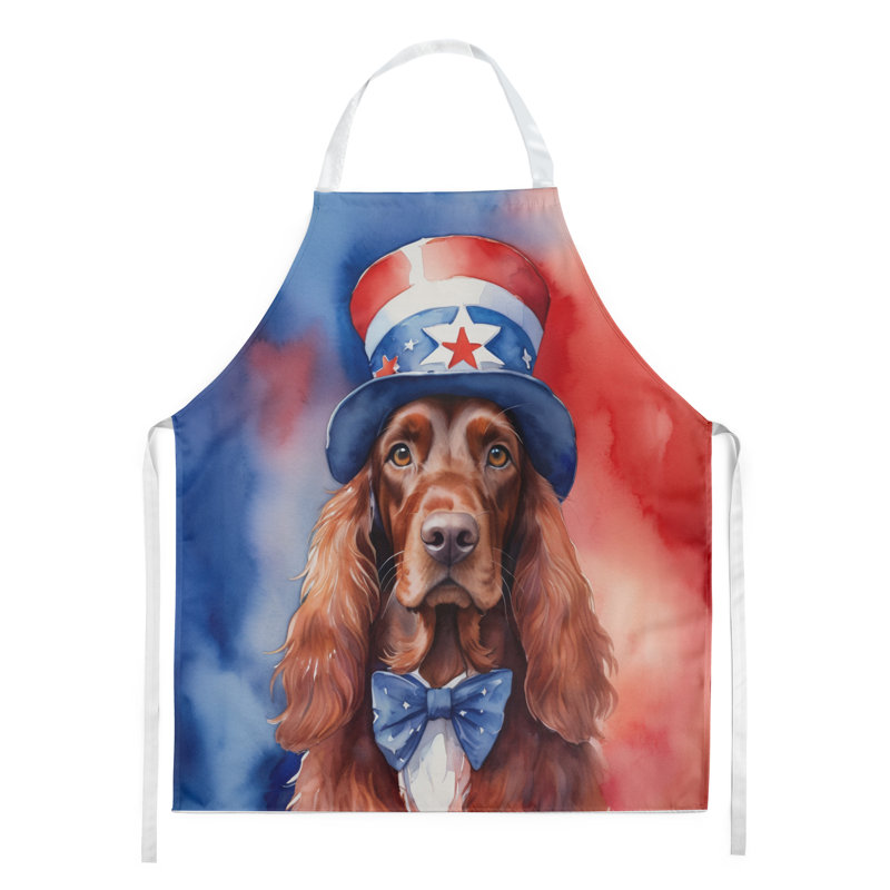 Patriotic American Apron, Irish Setter