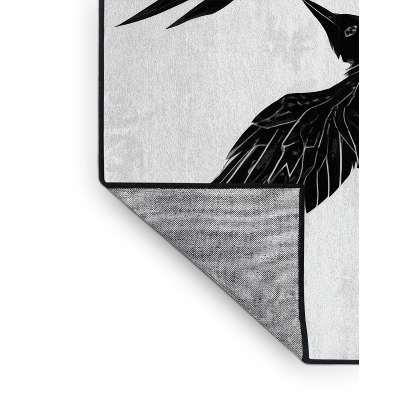 Tapis bleu moderne et contemporain lavable à la machine Rhawnhurst, 3 X 5