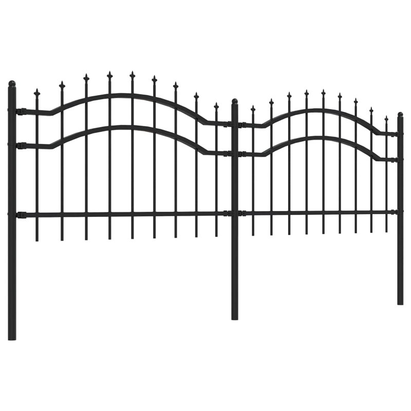 Meyerwood Black Metal Fence Panels Included, 45.28cm H x 94.09cm W