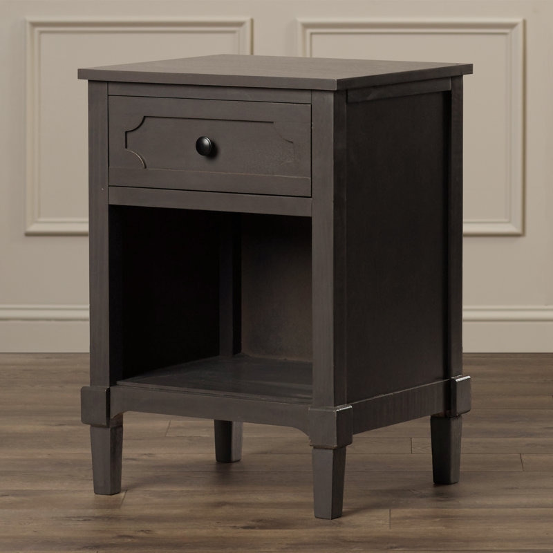 Table d'appoint avec rangement Mattalyn, Gris
