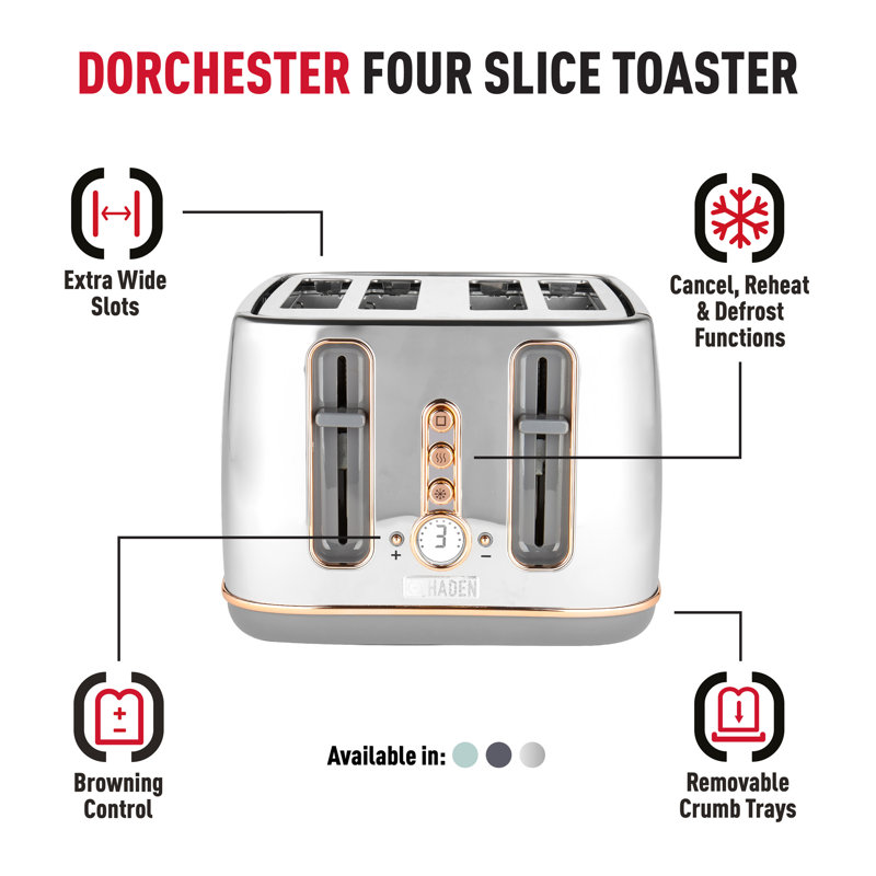 Dorchester Toaster, Chrome & Rose Gold