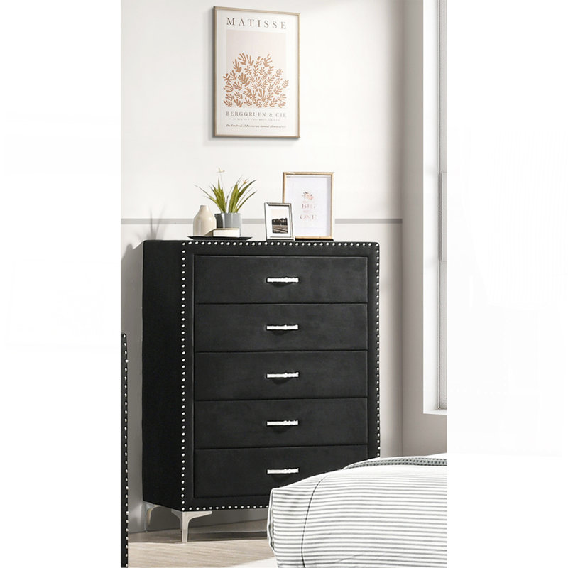 Meuble de chambre 1 pièce à cinq tiroirs Glam Style