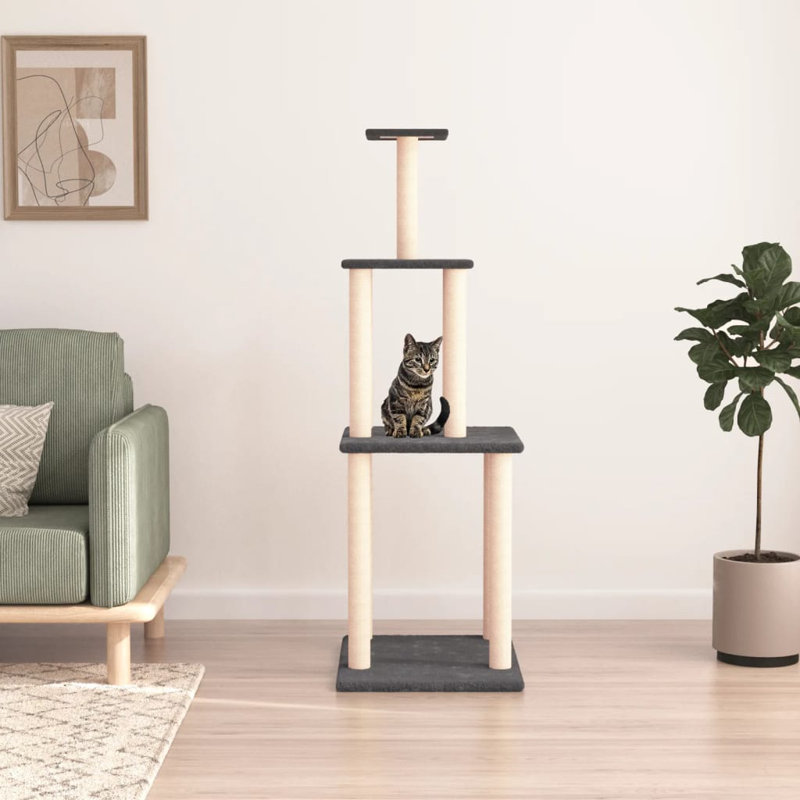 149cm H Cat Tree, Dark Grey