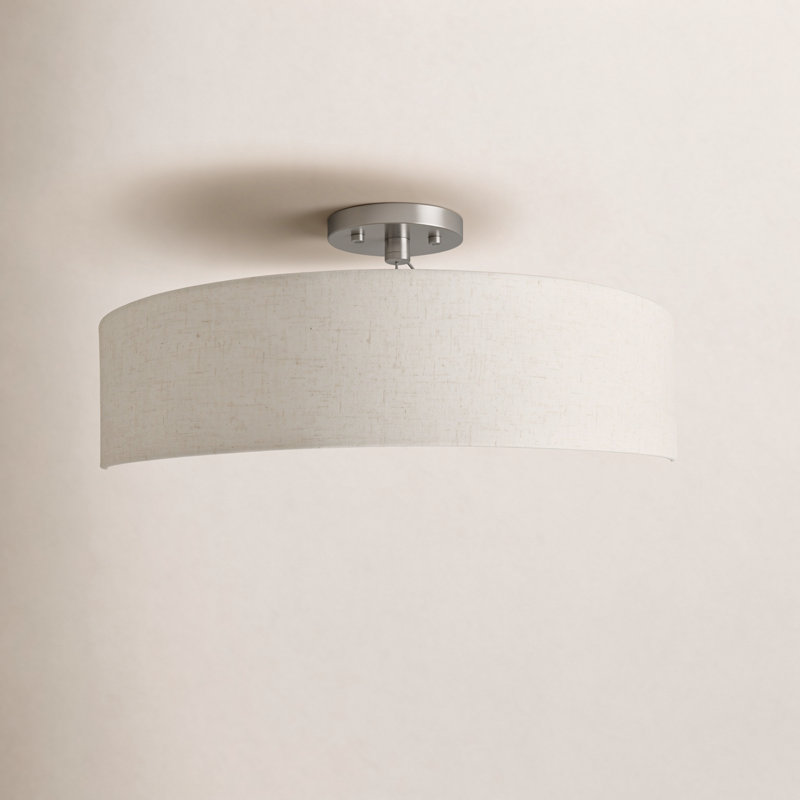 Plafonnier semi-encastré 5 lumières Bazilijus, Nickel brossé, Avoine