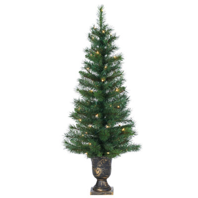 Arbre de noël artificiel pin vert 4 pi en pot pré-éclairée