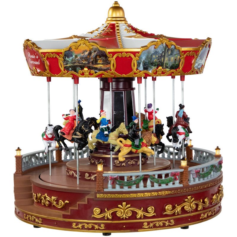 Décoration de Noël à carrousel animé et musical à DEL