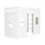 Lit mezzanine simple avec lit en bois massif blanc pour une nuit de sommeil confortable - stable et de fabrication-992244748-992244750