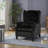 Recliners Mid-Century Wingback Pushback Chair, Solid Birch Frame, 100% Polyester Fabric | Black | Rivet Decoration-1940418701