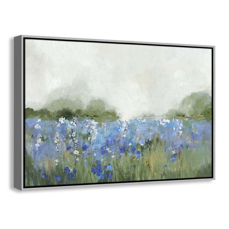 Meadows Bluebells Field by Allison Pearce, Silver Framed, 25.5" H x 37.5" W x 2" D
