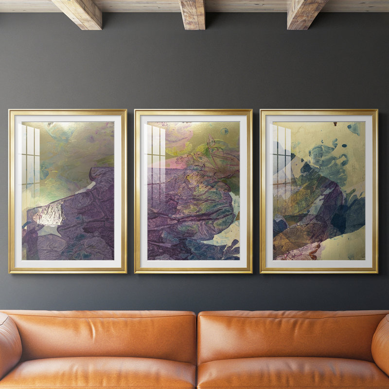 «Monet's Landscape IV», reproduction encadrée sur mesure de qualité supérieure mate - 3 pièces, H 19 po x l 27 po
