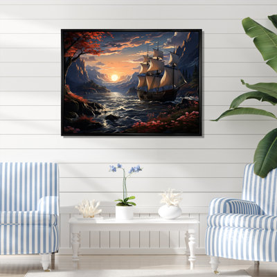 Bateau pirate au milieu de Legacy III - art mural pirate