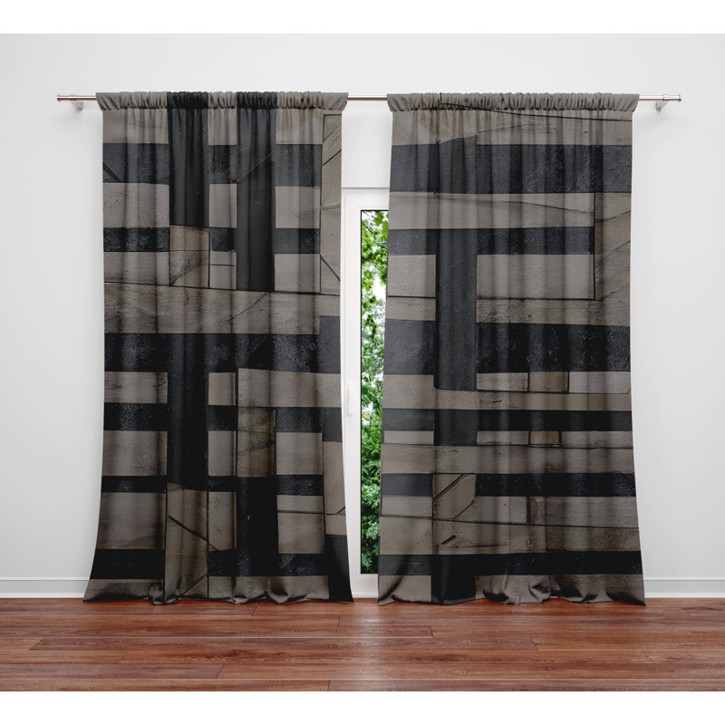 Paire de rideaux semi-transparents en polyester Ambrosane, L 40 po x L 82 po