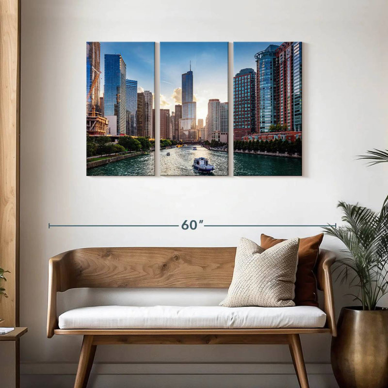 Sirci Chicago Riverscape, H 28 po x l 45 po
