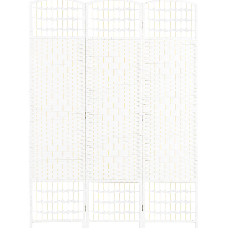 Paravent pliable à 3 panneaux, cloison en fibre ondulée blanche pour bureau à domicile, décoratif et pratique, aéré