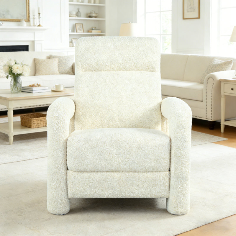 Fauteuil inclinable rembourré avec dossier à pression, Beige