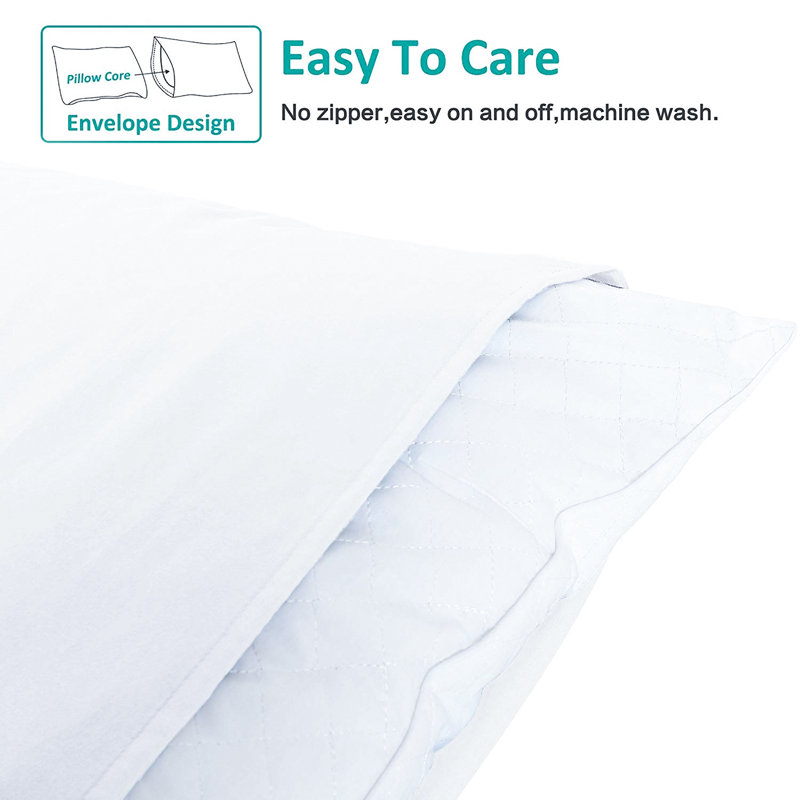  Housse de coussin en microfibre, Taies d'oreiller pour grand lit, Blanc