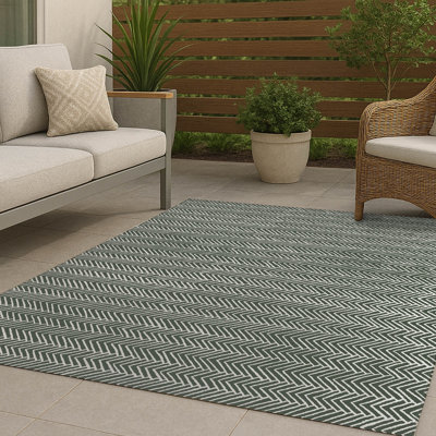 Tapis d'extérieur à motif de chevrons antidérapant