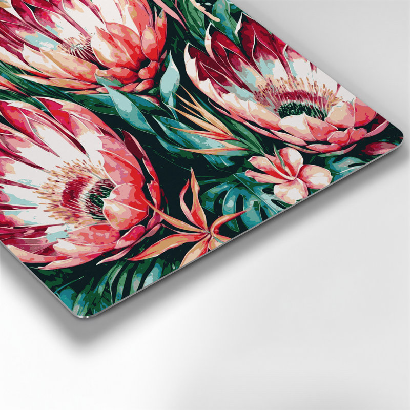 Art mural hawaïen en métal brun Protea, H 16 po x l 16 po
