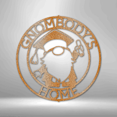 Personalized Gnome Ring Monogram Steel Sign Steel Art Wall Metal Decor