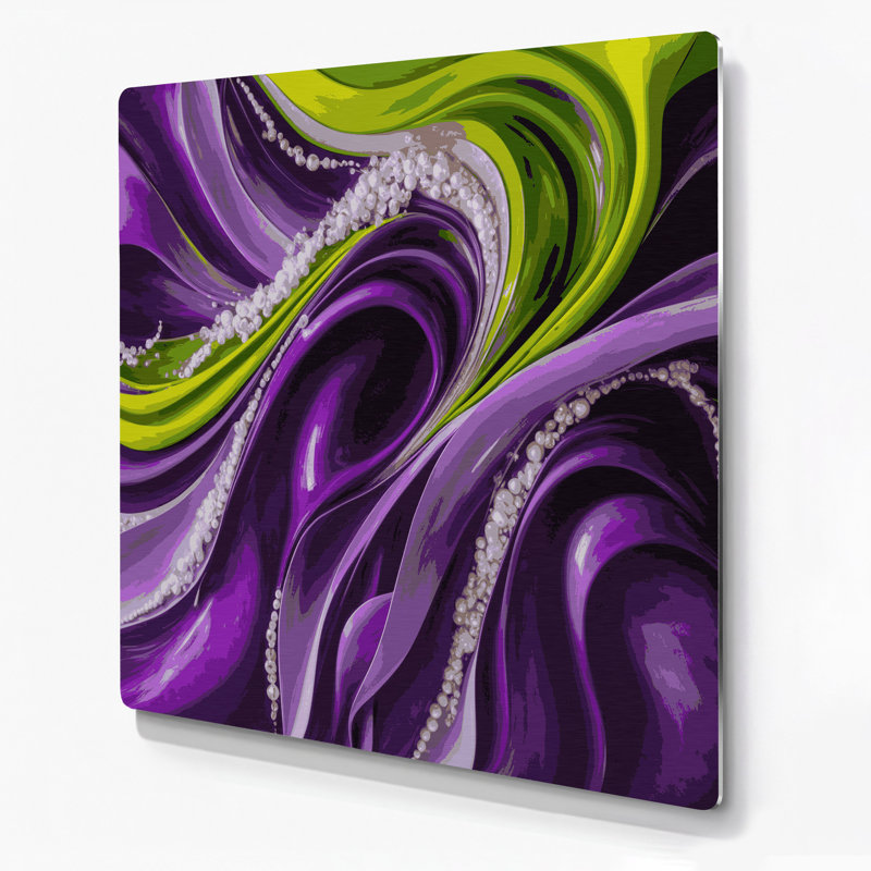 «Lyrical Abstraction 55», art mural en métal mauve, H 8 po x l 8 po