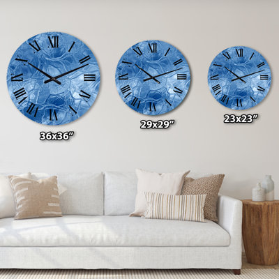 Blue Ice Structures - Modern wall clock