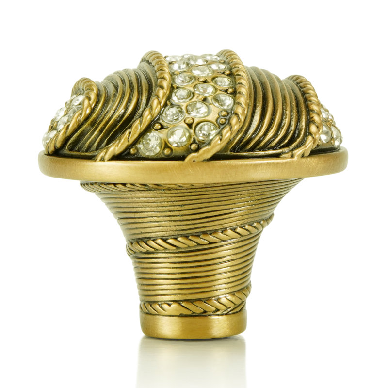 WALDORF KNOB; CLEAR CRYSTAL MUSEUM GOLD FINISH, Museum Gold