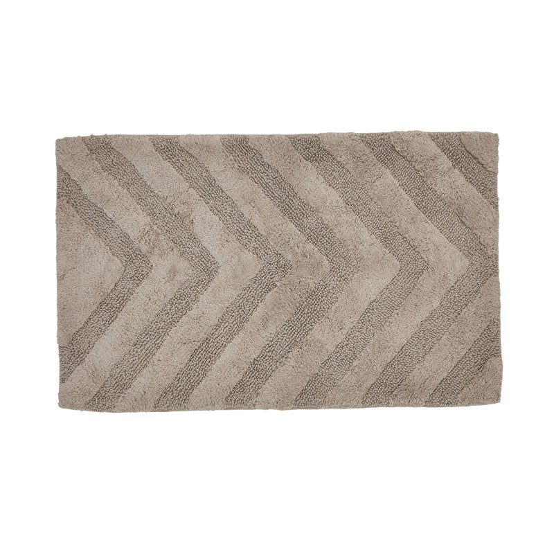 Branston 100% Cotton 1990 GSM Tufted Bath Rug with Non-Slip Backing, OEKO-TEX Certified, Machine Washable, Luxurious Chevron Pattern, Ultra Soft & Absorbent Bathroom Rug, 17" x 24" Rectangle, Beige
