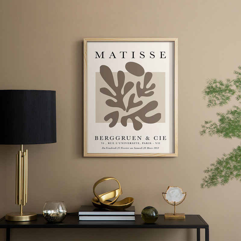 Matisse CCxxviii, reproduction d'art encadrée - bois massif, Naturel, H 11 po x l 9 po