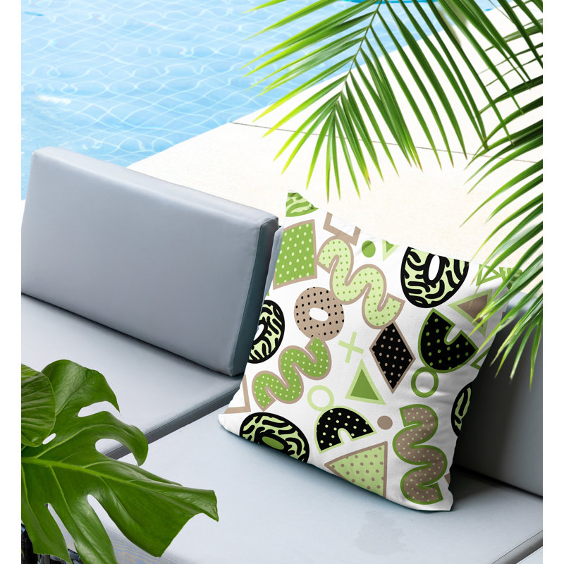 Coussin carré intérieur / extérieur Trixel, Carré 18 po, Chartreuse