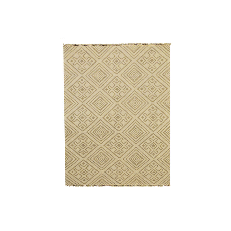Geometric Wool Hand Woven Area Rug, Rectangle 140 x 200cm