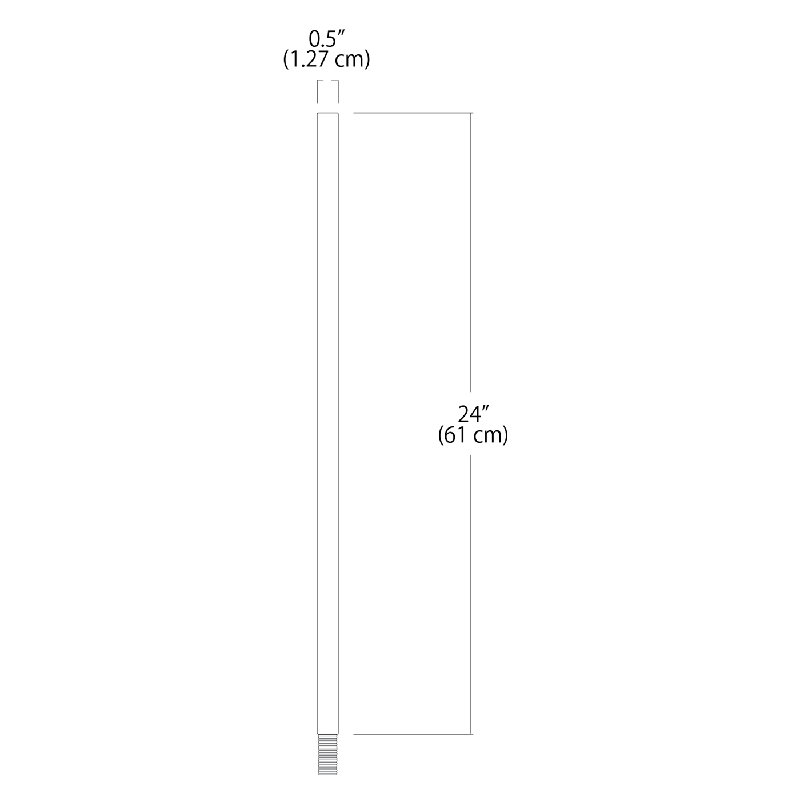 Optional stem section, Chrome poli, H 24 po x l 0,5 po x P 0,5 po