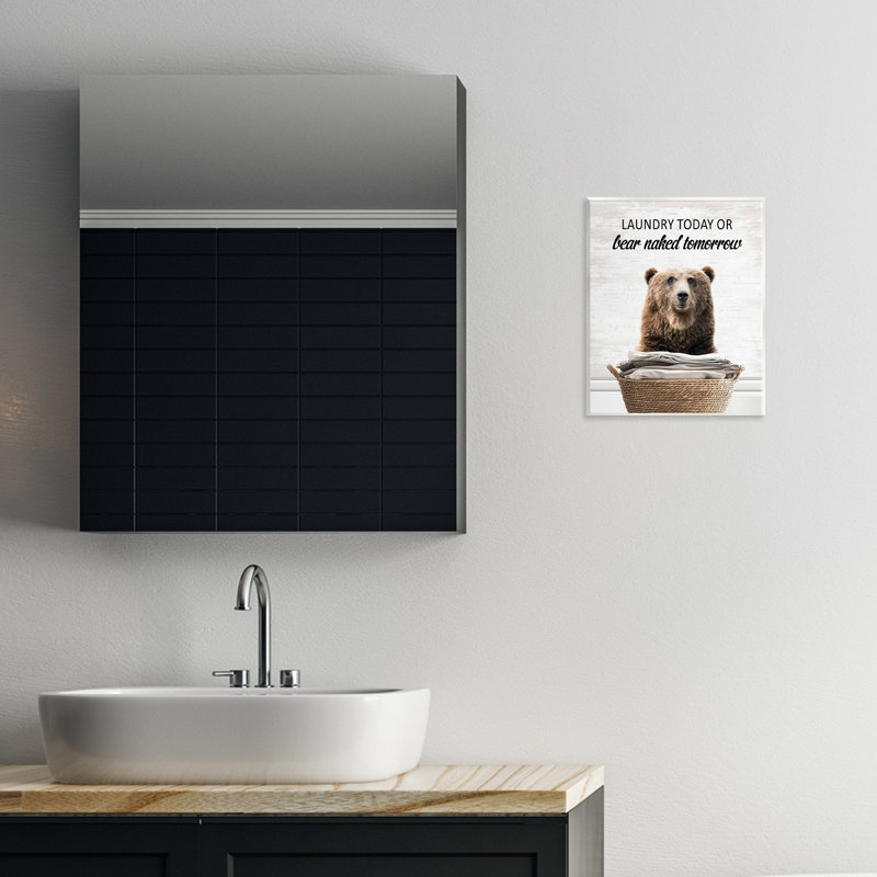 Laundry Or Bear, plaque murale nue, design par lettré et doublé