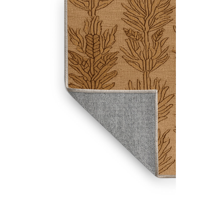 Washable Wheat Sheaves Farm Area Rug, Rectangle 5' x 7'