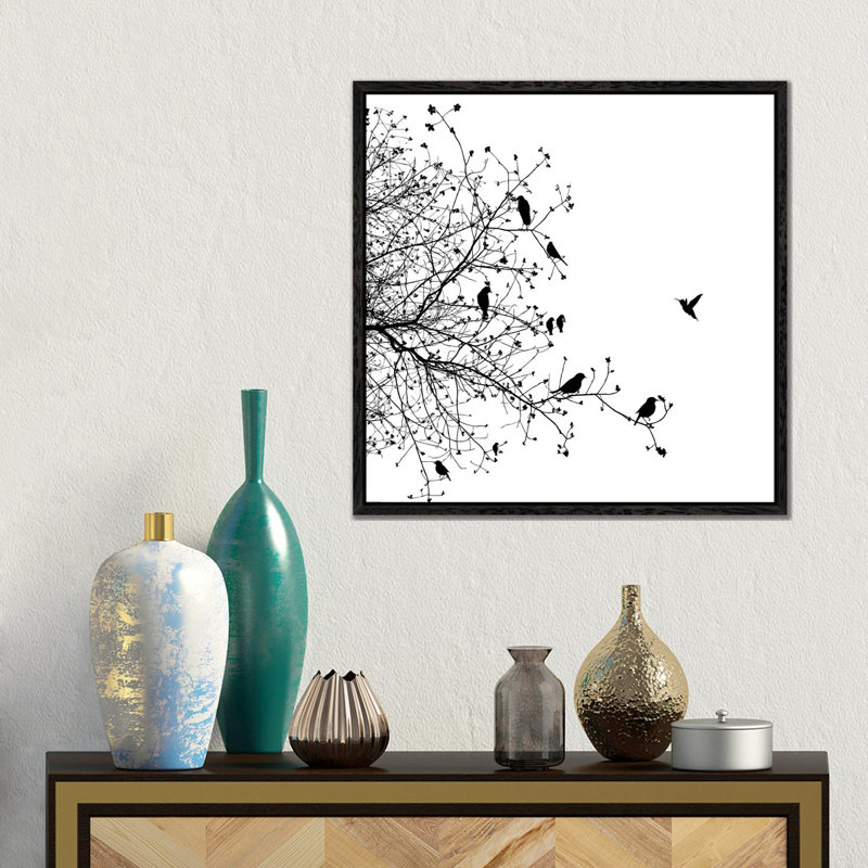 Birds I by GraphINC - Gallery-Wrapped Canvas Giclée on Canvas, Black Floater Framed, 45.72 cm H x 45.72 cm W