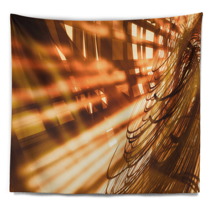 Tapisserie en polyester fractal 3d avec accessoires suspendus inclus, H 32 po x l 39 po