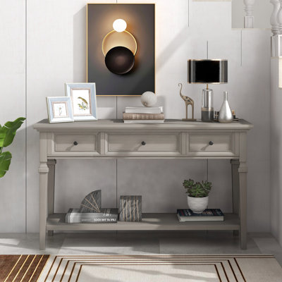 Omeara 50" Console Table,entryway table,Sofa Table with three top drawers