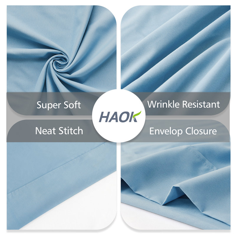 Microfiber - Set of 2, King, Light Blue
