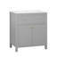 Ensemble de meuble-lavabo autoportant avec portes à fermeture douce, style moderne, gris