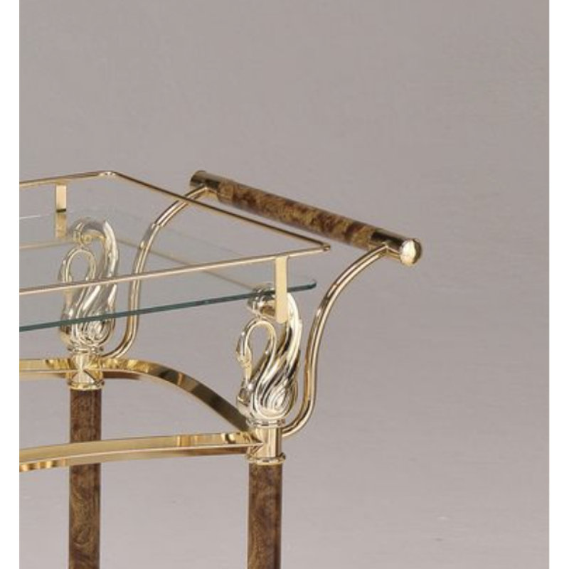 Chariot de service et verre transparent Helmut