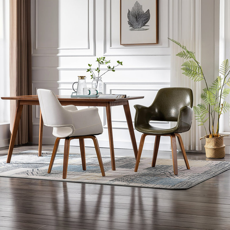 Chaise rembourrée en polyuréthane Jawed, Blanc