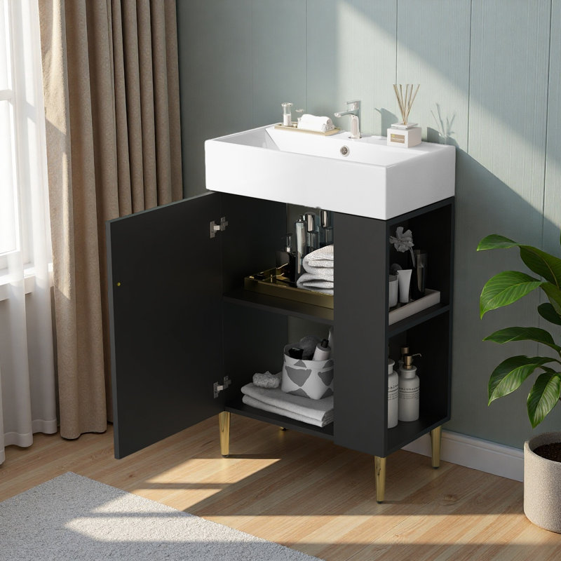 21.6" Bathroom Vanity, Black